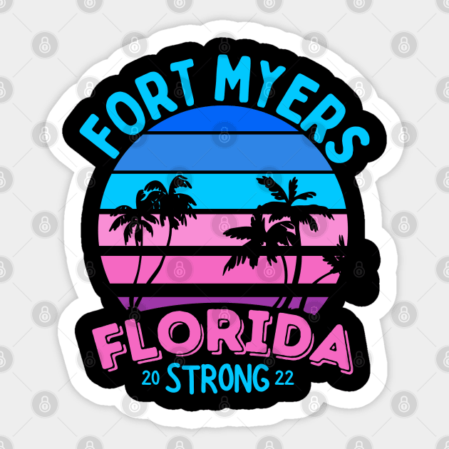 Fort Myers Florida Strong Sticker by Myartstor 